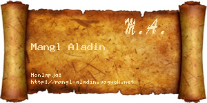 Mangl Aladin névjegykártya